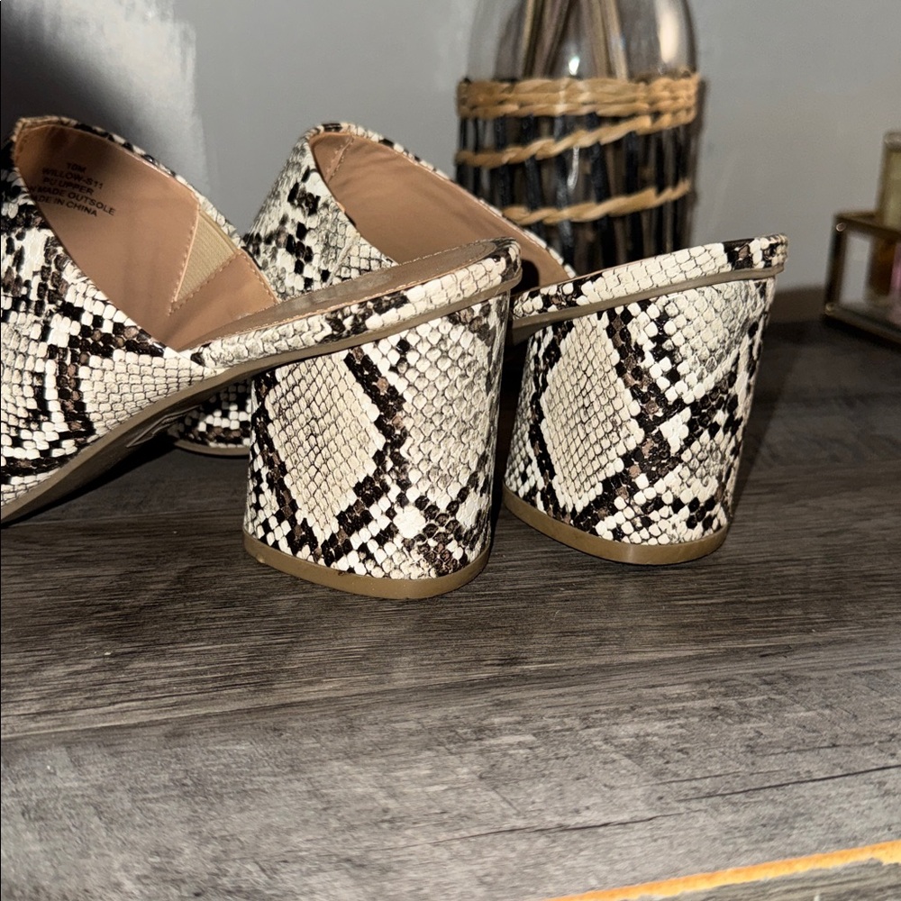 Wild Pair Snakeskin Patterned Mules - image 4